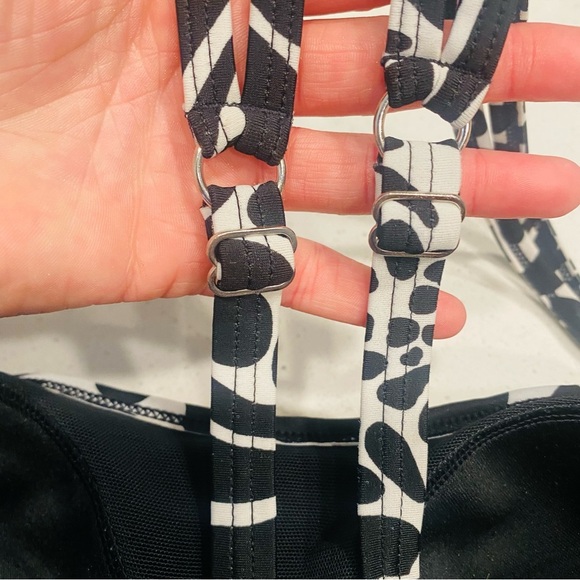 Christina One Piece Wrap Skirt Swimsuit Black & White Safari Animal Print 10 - Picture 12 of 12